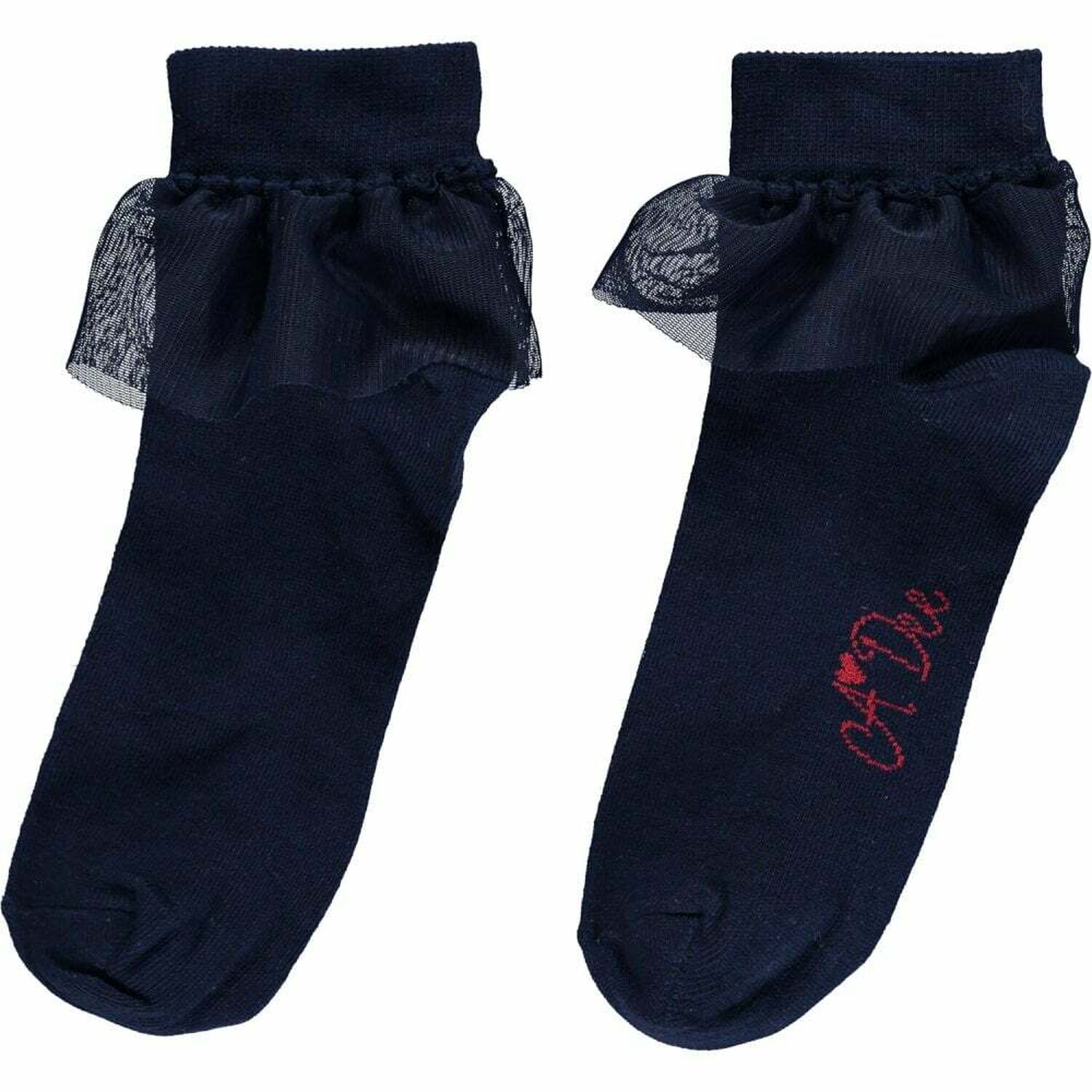 Girls Navy Logo Socks, 2, hi-res image number null