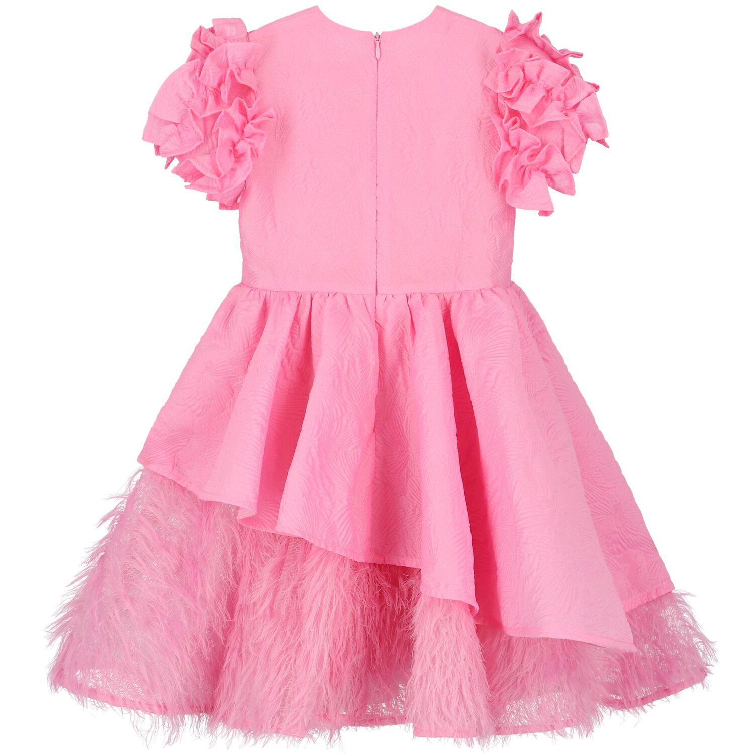 Girls Pink Ruffle Peplum Dress, 1, hi-res image number null