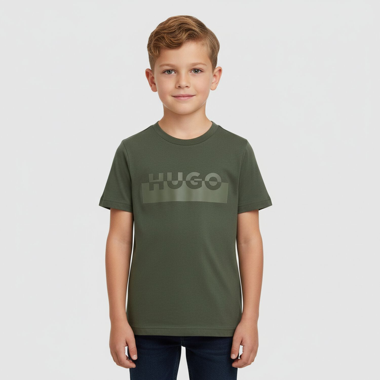 Boys Green Logo T-Shirt, 4, hi-res