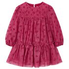 Girls Pink Heart Tulle Dress, 4, hi-res