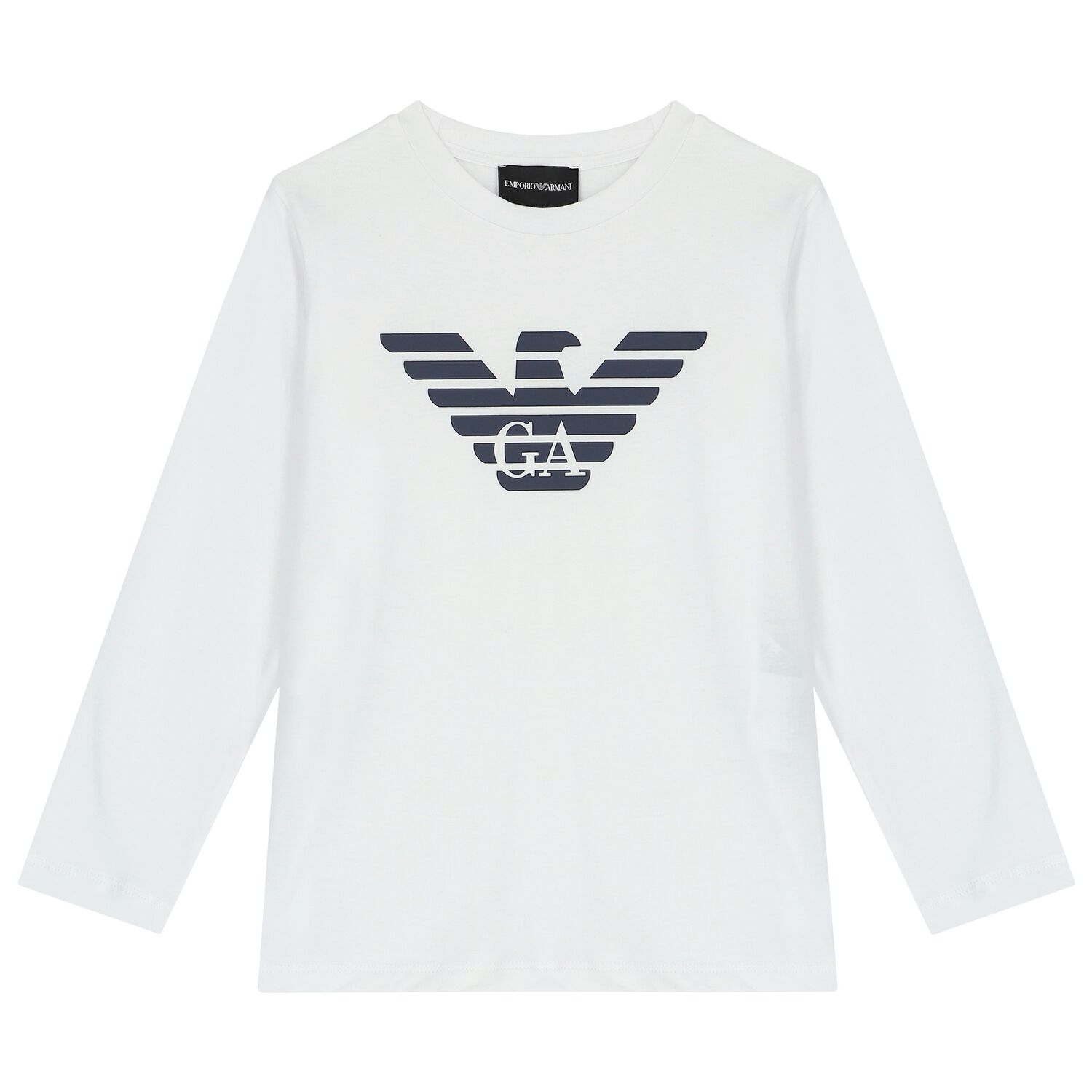 Boys White Logo Long Sleeve Top , 2, hi-res image number null