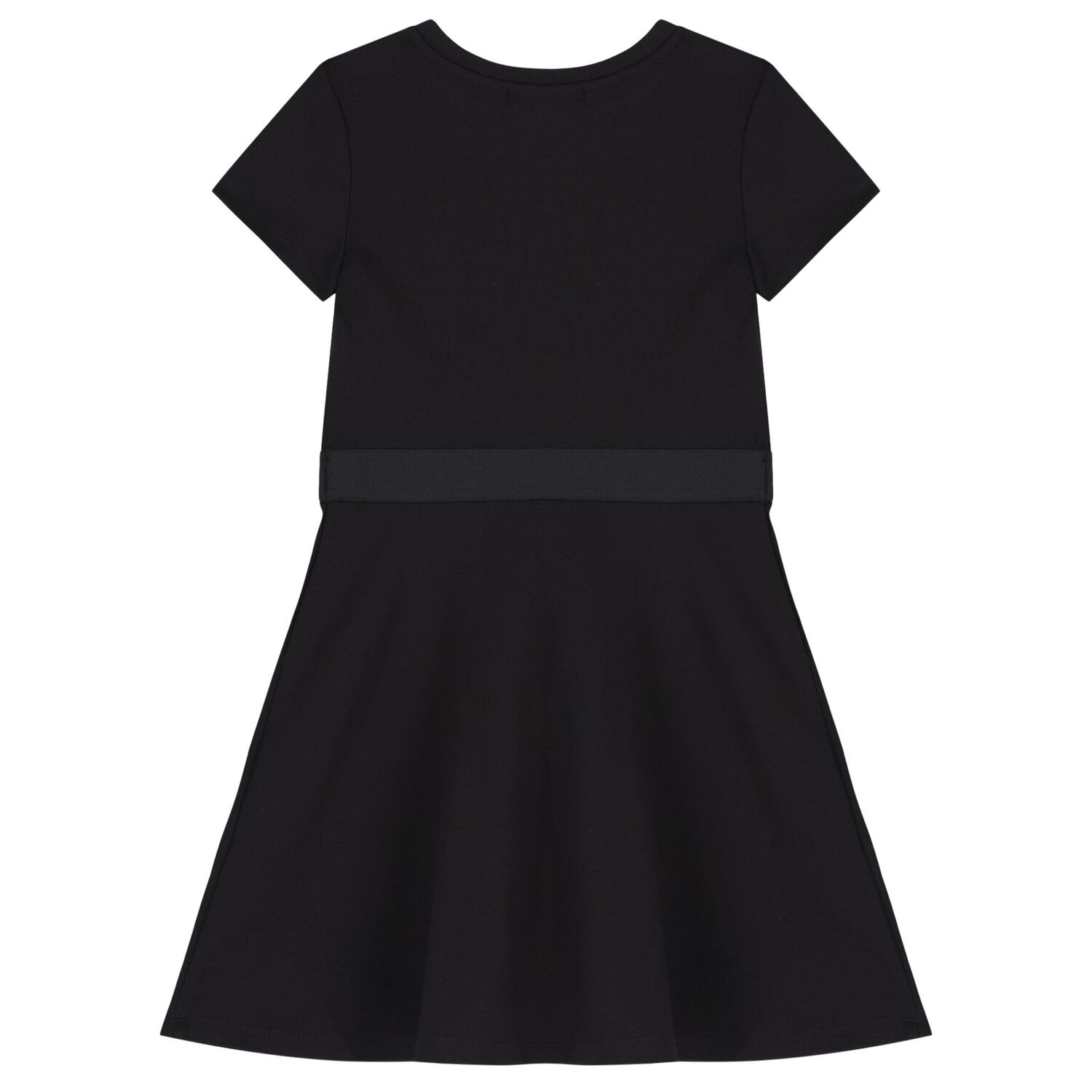 Girls Black Logo Dress, 1, hi-res