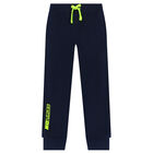 Boys Navy & Neon Green Tracksuit, 1, hi-res
