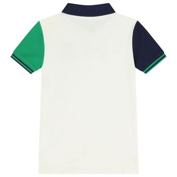 Boys Ivory Crest Logo Polo Shirt