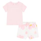 Younger Girls Pink Logo Shorts Set, 1, hi-res