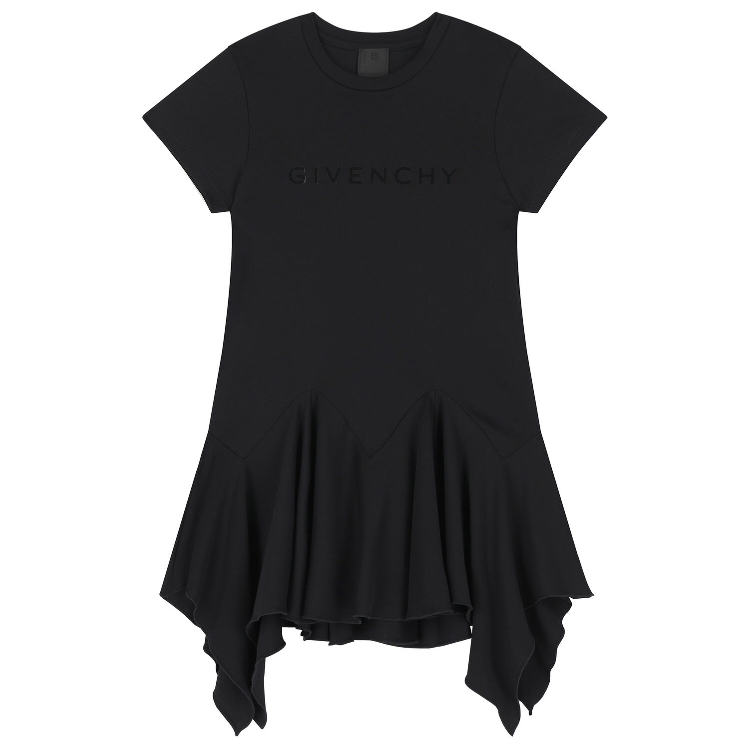 Girls Black Logo Dress, 1, hi-res