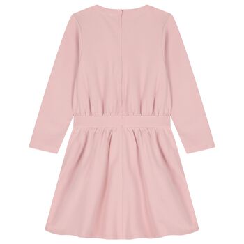 Girls Pink & Gold Logo Dress