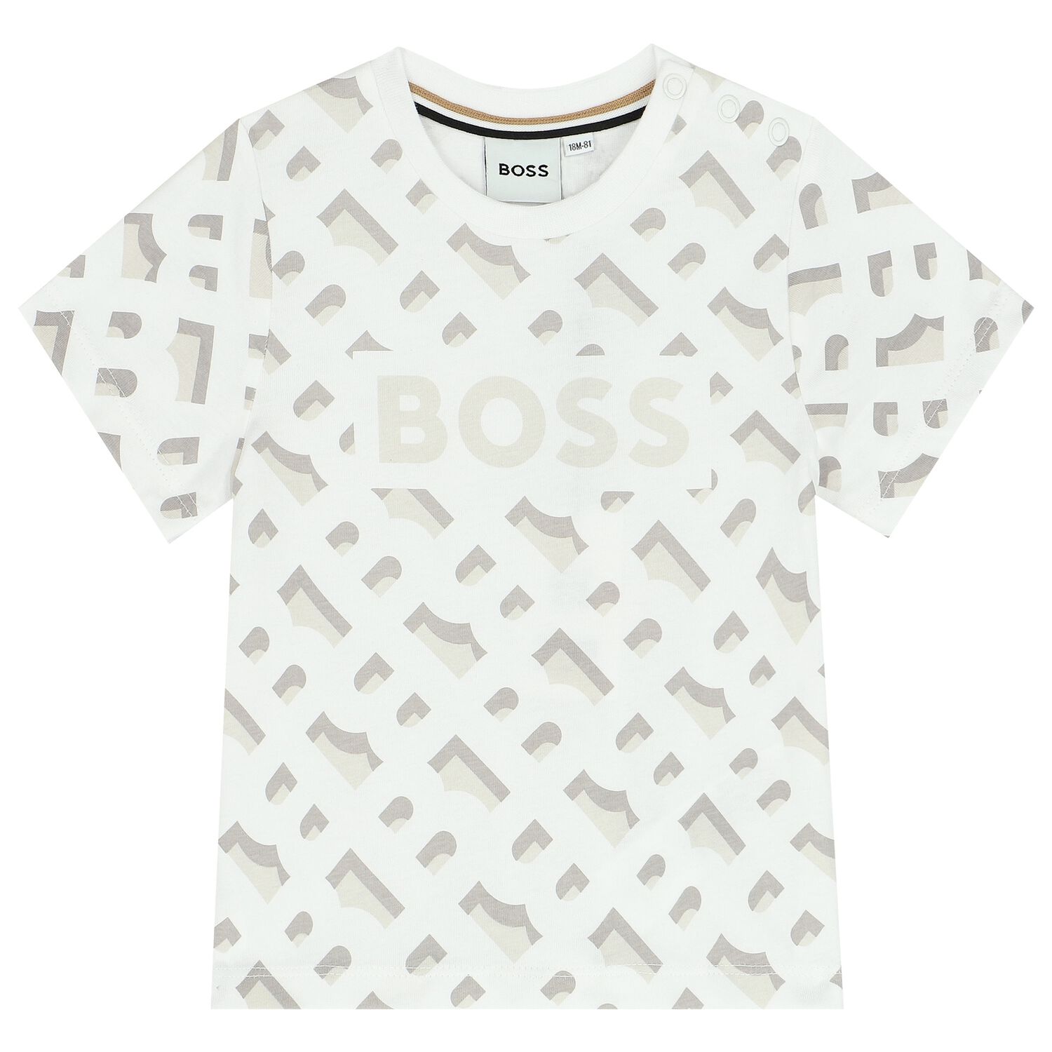 Younger Boys White Logo T-Shirt, 2, hi-res