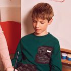 Boys Green Long Sleeve Top, 2, hi-res