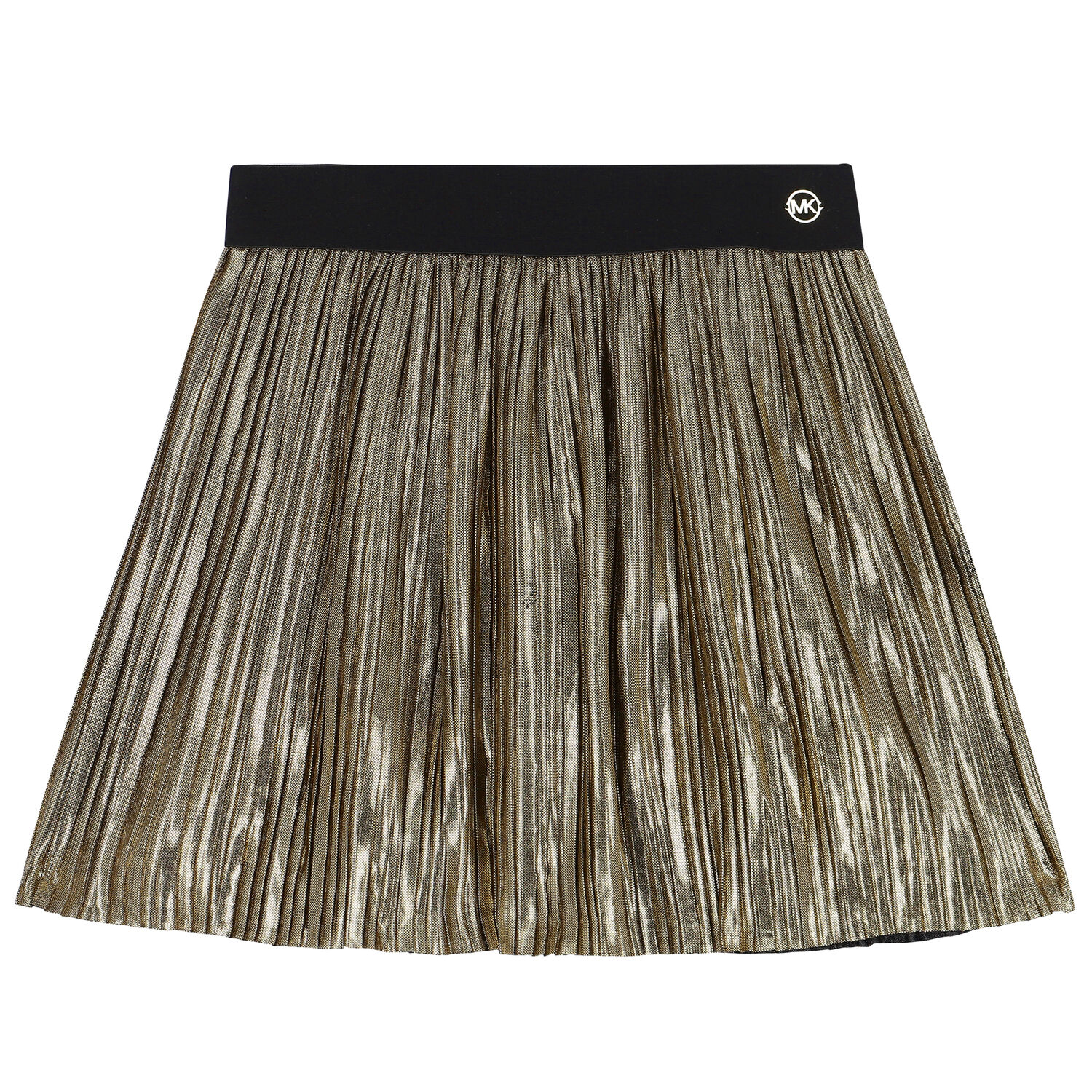 Girls Gold Pleated Skirt, 1, hi-res