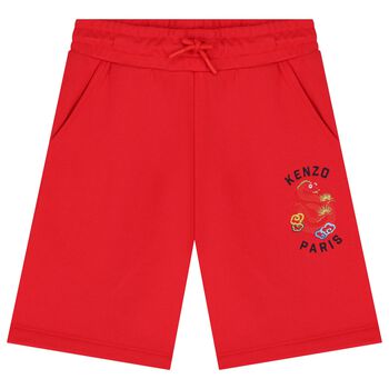 Boys Red Logo Shorts