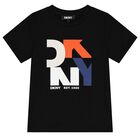 Boys Black Logo T-Shirt, 1, hi-res