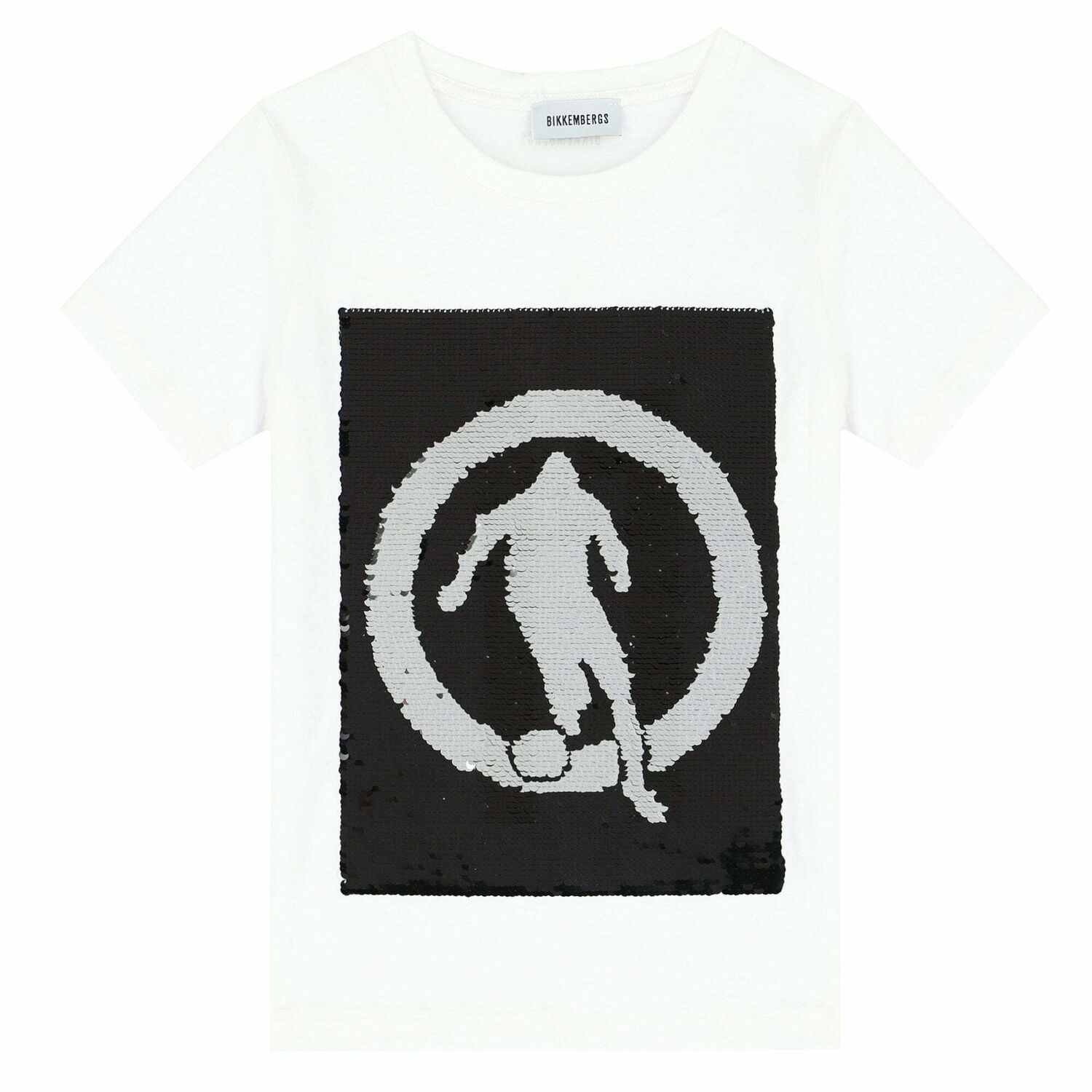 Boys White Reversible Sequin T-Shirt, 1, hi-res
