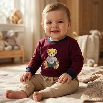 Baby Boys Red & Beige Tracksuit