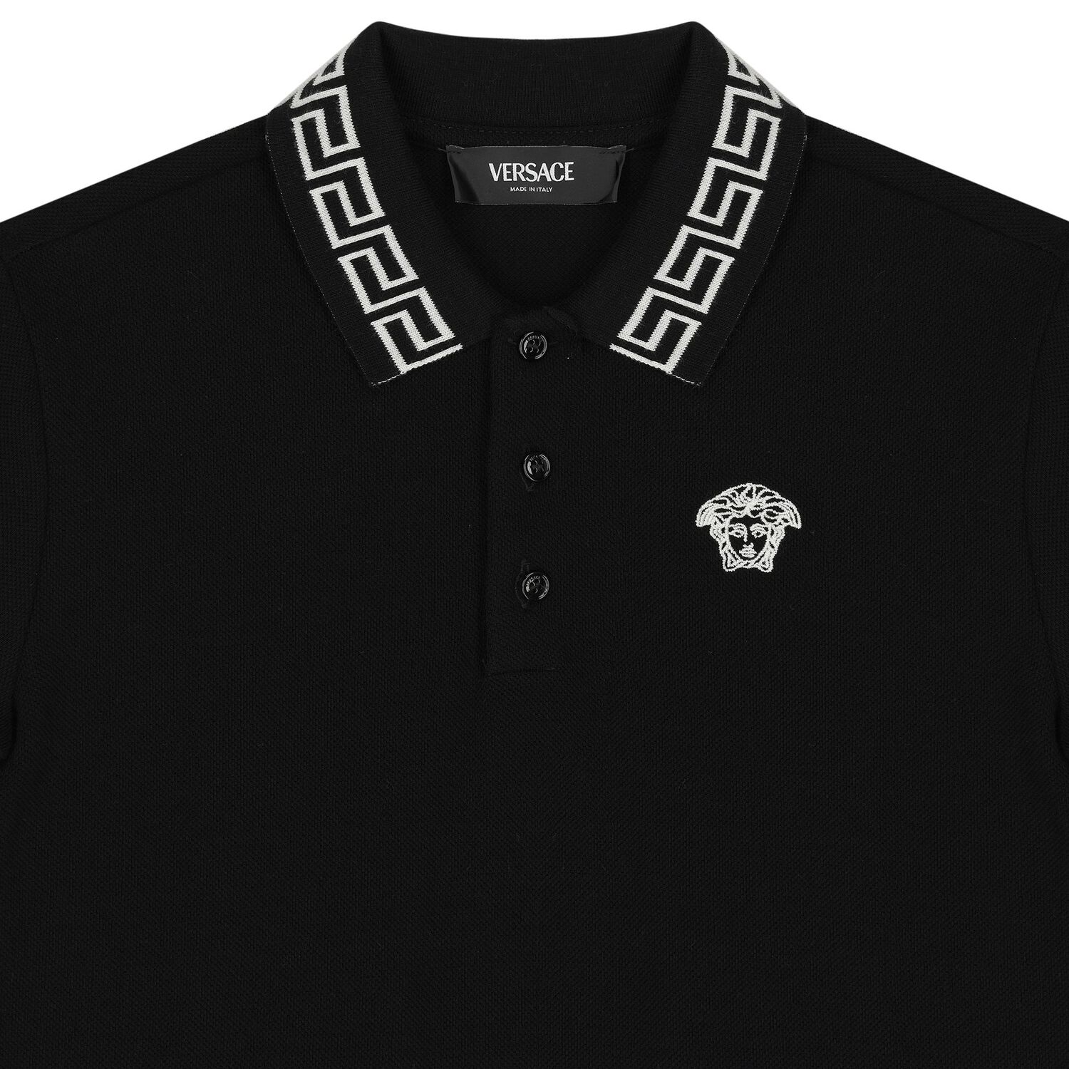 Boys Black Logo Polo Shirt, 1, hi-res