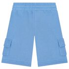 Boys Blue Logo Shorts, 2, hi-res