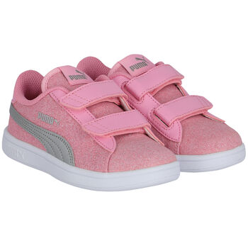 Girls Pink Logo Smash Trainers