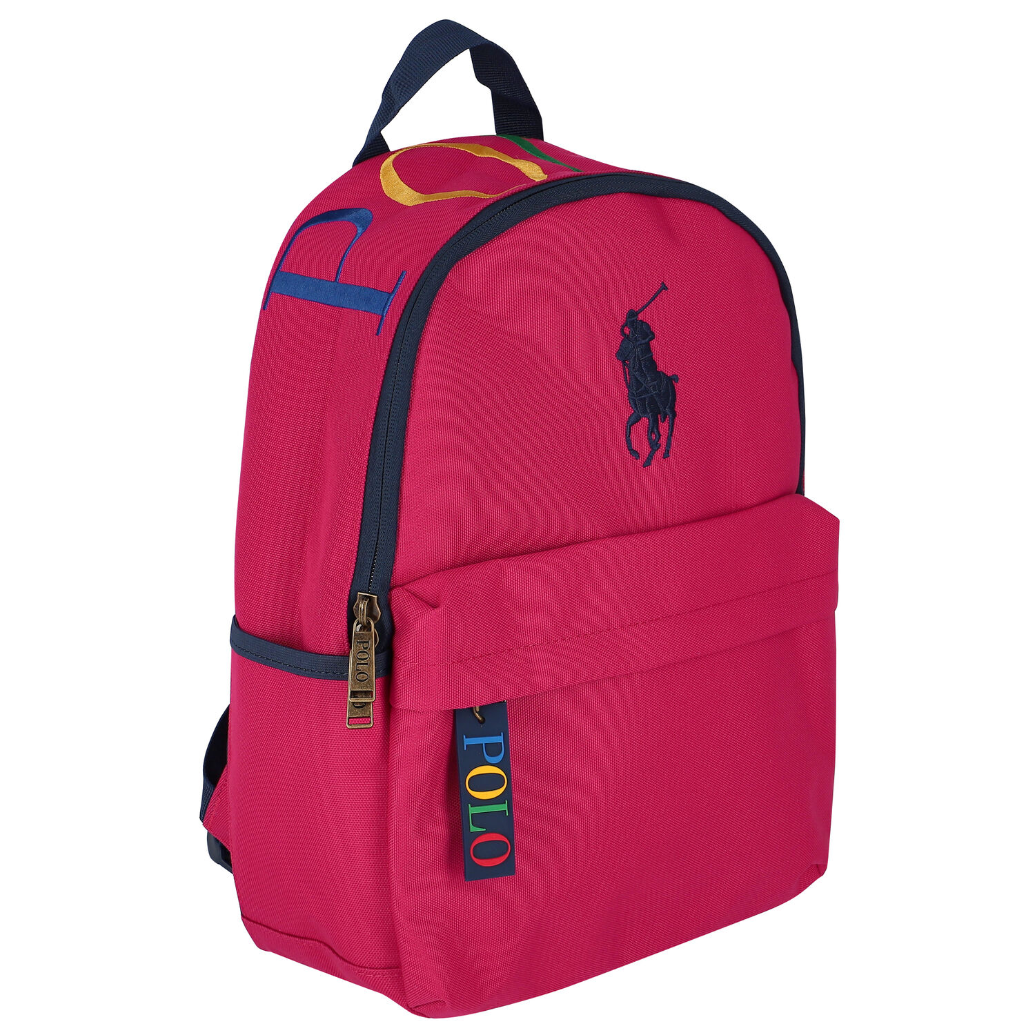 Girls Pink Logo Backpack, 1, hi-res