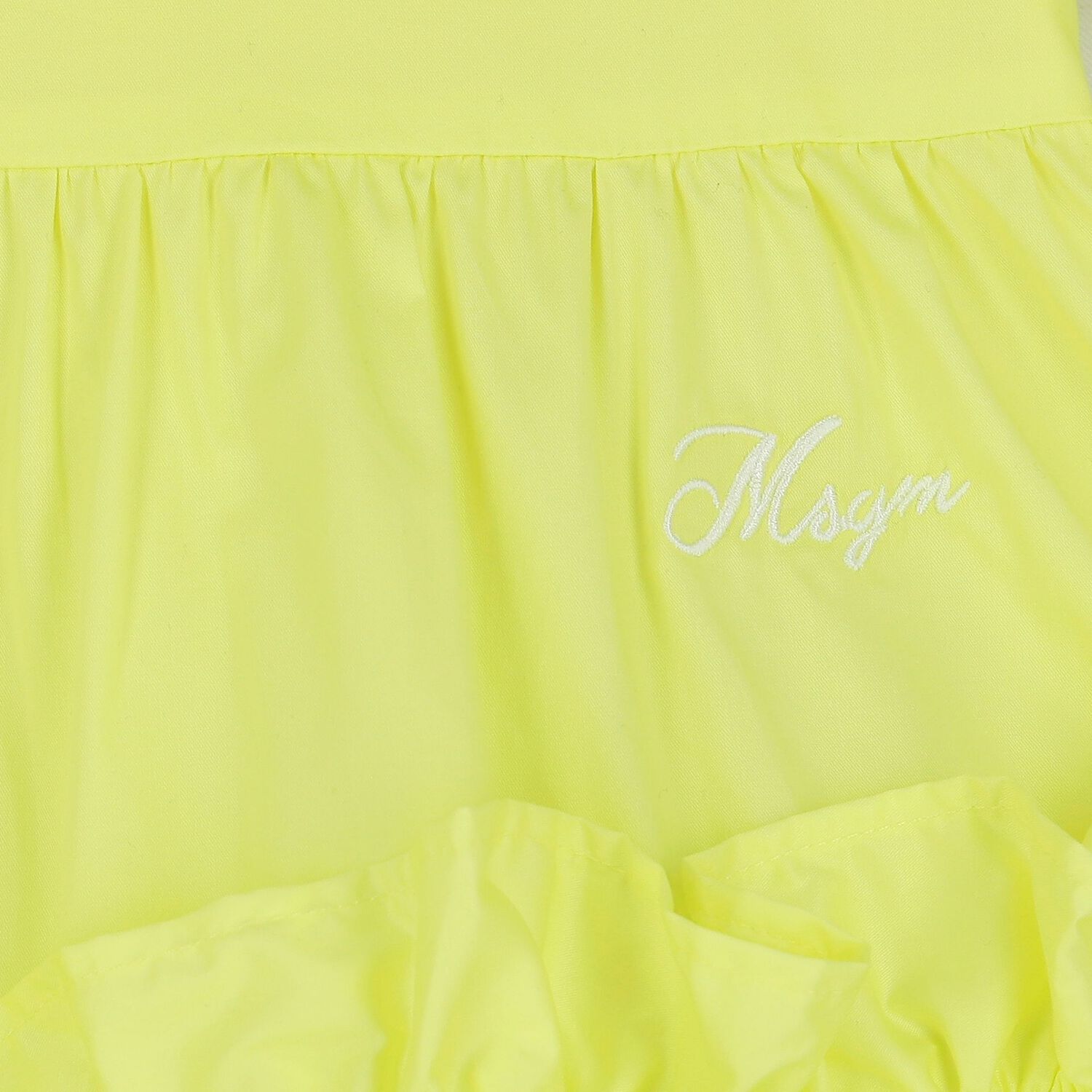Girls Lime Green Logo Poplin Dress, 1, hi-res