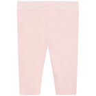 Younger Girls Pink Logo Leggings, 1, hi-res