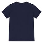 Younger Boys Navy Blue Logo T-Shirt, 1, hi-res