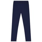 Girls White & Navy Blue Leggings Set, 2, hi-res