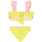 Girls Pink & Yellow Ruffled Bikini, 1, hi-res