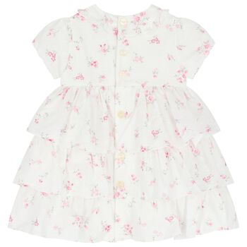Baby Girls White & Pink Floral Dress