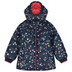 Girls Navy Blue & Pink Padded Puffer Jacket, 1, hi-res