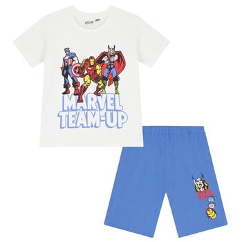 Boys White & Blue Marvel Pyjamas
