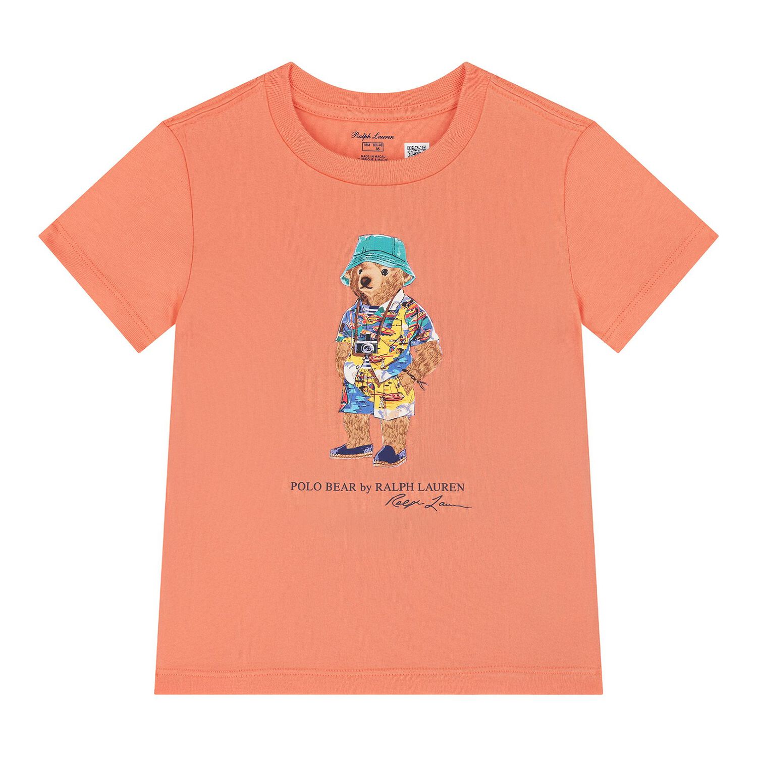 Baby Boys Orange & Blue Polo Bear Shorts Set, 1, hi-res image number null