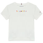 Girls White Logo T-Shirt, 2, hi-res