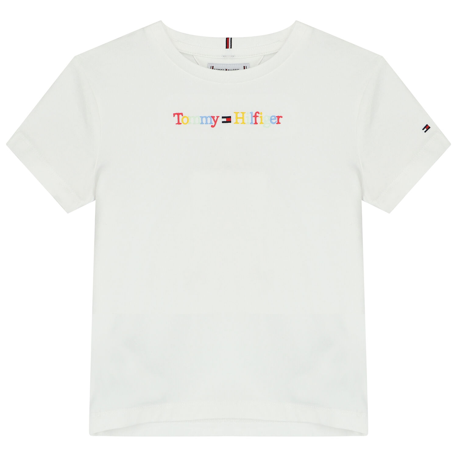 Girls White Logo T-Shirt, 2, hi-res