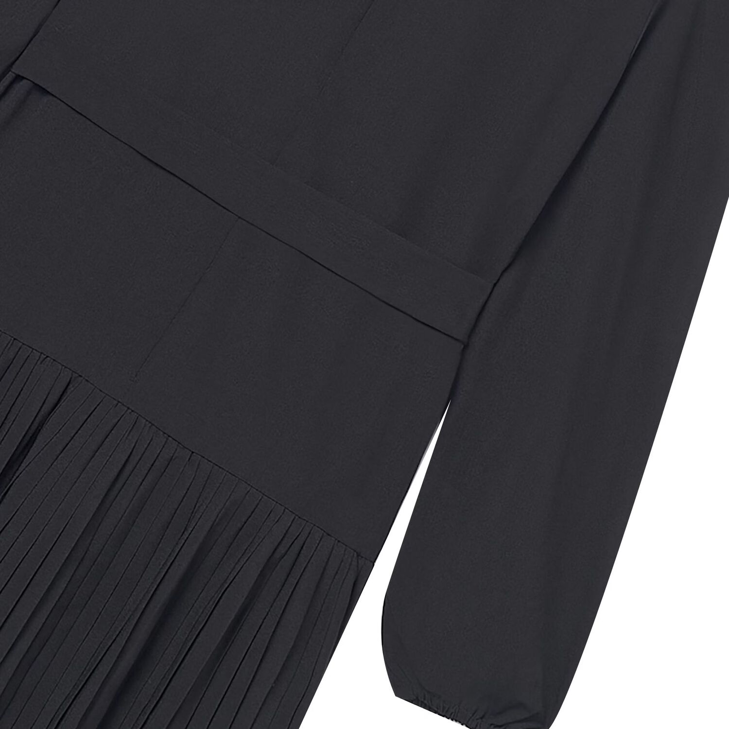 Girls Black Pleated Dress, 2, hi-res