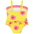 Younger Girls Yellow & Pink Flower Swimsuit, 1, hi-res