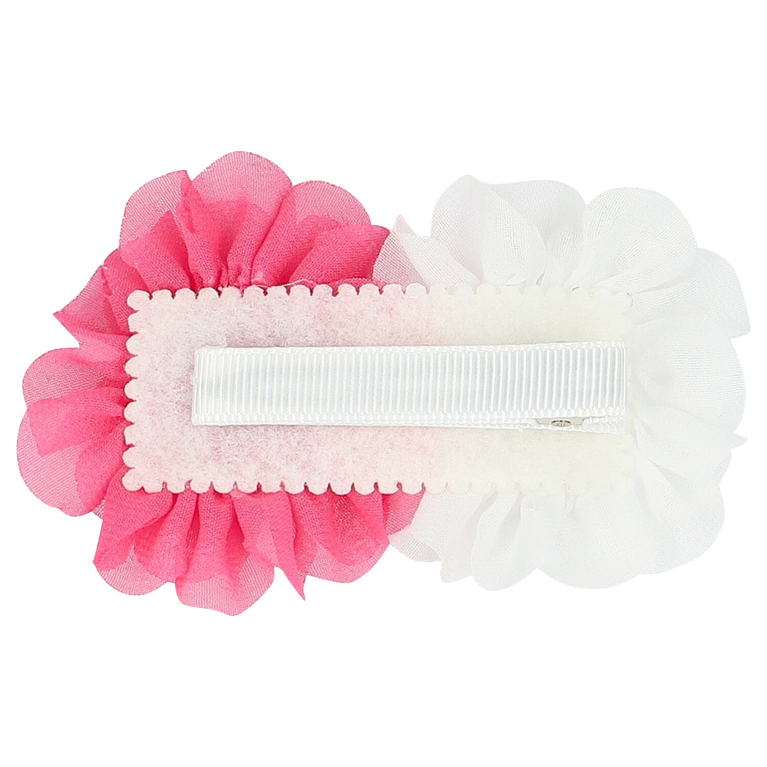 Girls White & Pink Flower Hair Clip, 4, hi-res