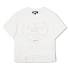Girls White Logo T-Shirt, 1, hi-res