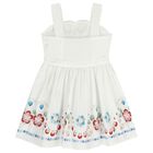 Girls White Shell Dress, 1, hi-res