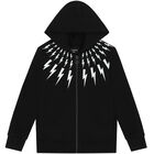 Boys Black Thunder Zip Up Top, 1, hi-res