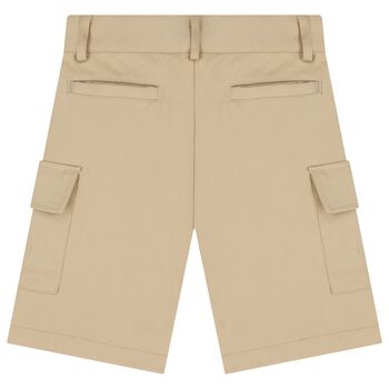 Boys Beige Logo Shorts