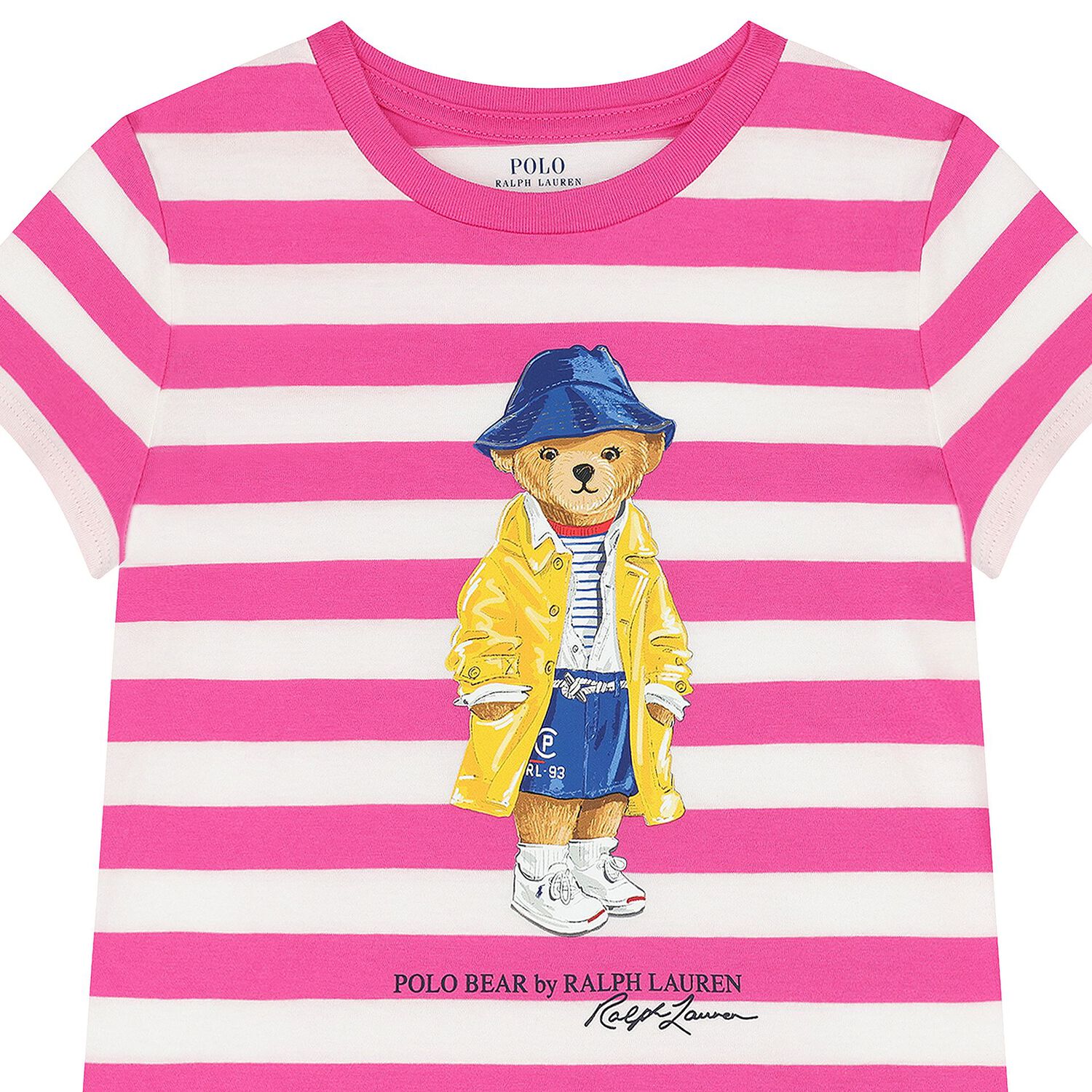 Girls White & Pink Striped T-Shirt, 1, hi-res
