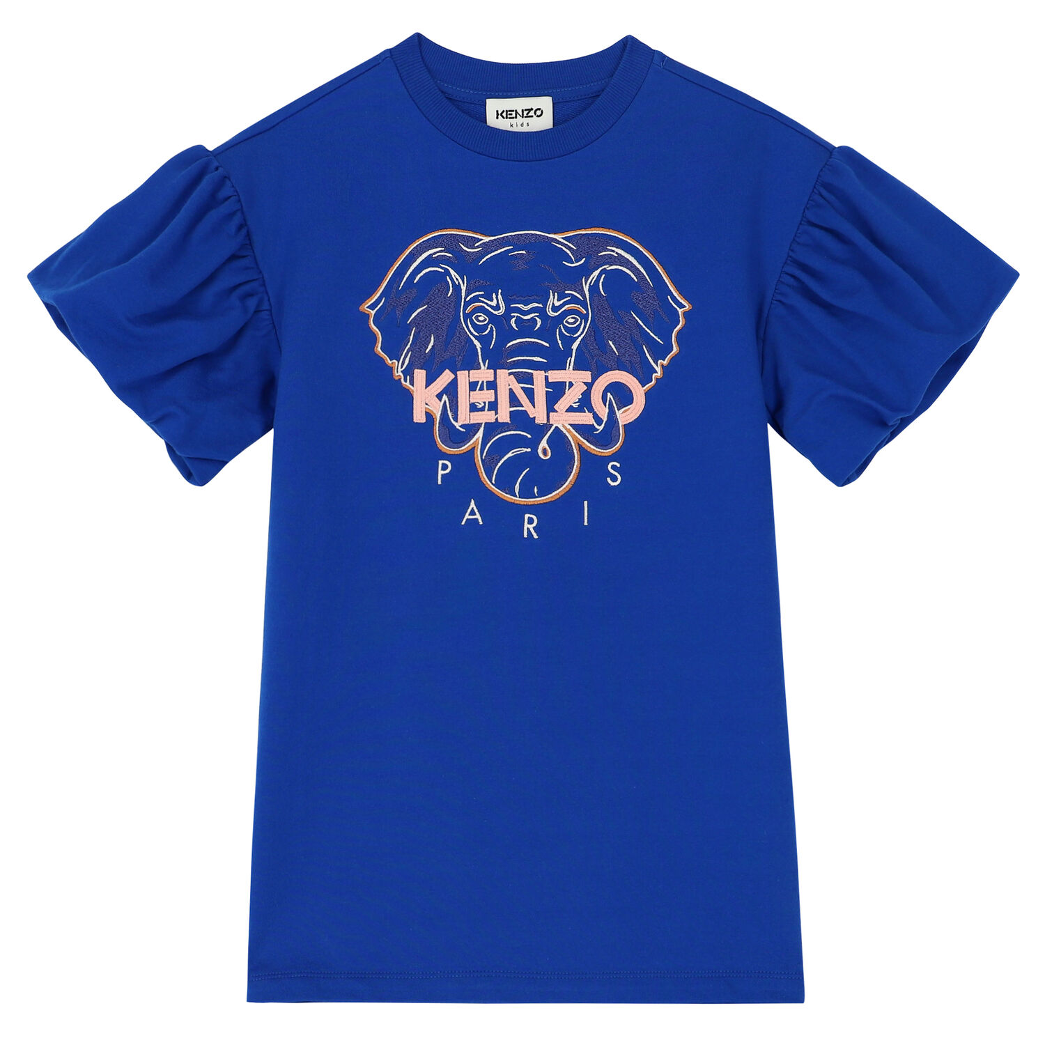 Girls Blue Logo Elephant Dress, 1, hi-res