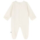 Ivory & Gold Logo Babygrow & Hat Gift Set, 1, hi-res