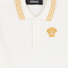 Younger Boys Ivory Medusa Polo Shirt, 1, hi-res