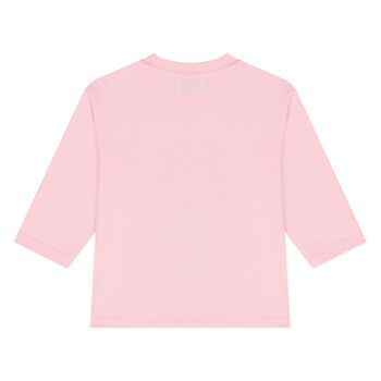 Younger Girls Pink Boke Flower Long Sleeve Top 