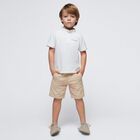 Boys White & Beige Shorts Set, 1, hi-res