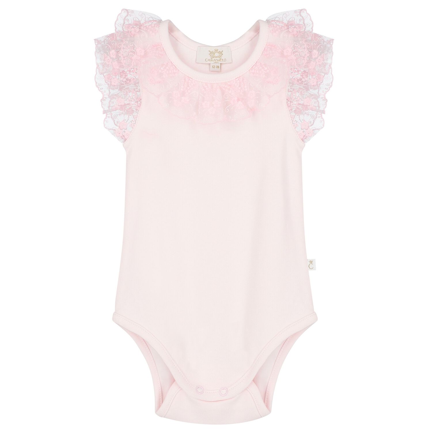Baby Girls Pink Lace Bodysuit, 1, hi-res image number null