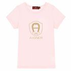Girls Pink Logo Pyjamas, 1, hi-res