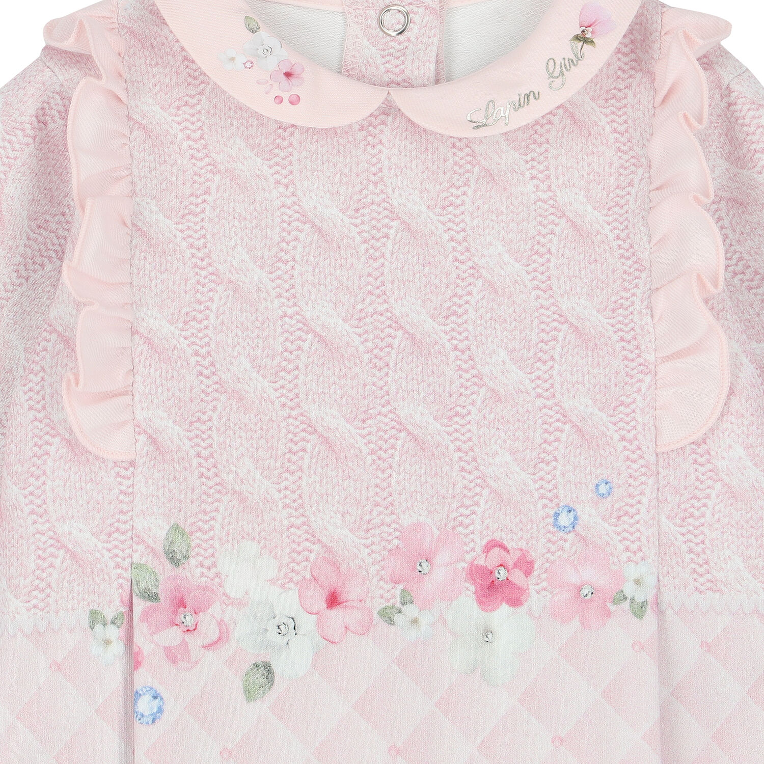 Baby Girls Pink Ruffled Babygrow, 1, hi-res