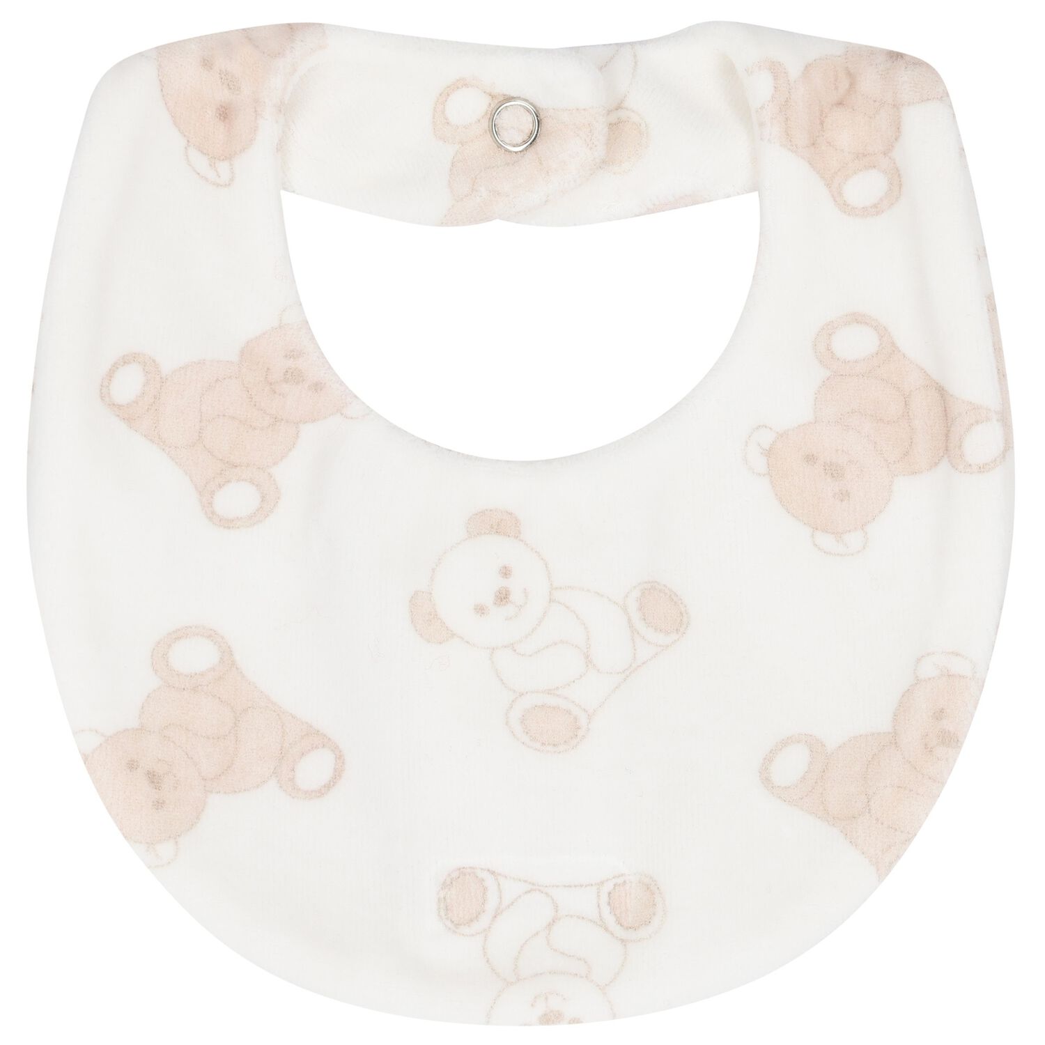 Ivory & Beige Teddy Bear Baby Bib, 1, hi-res